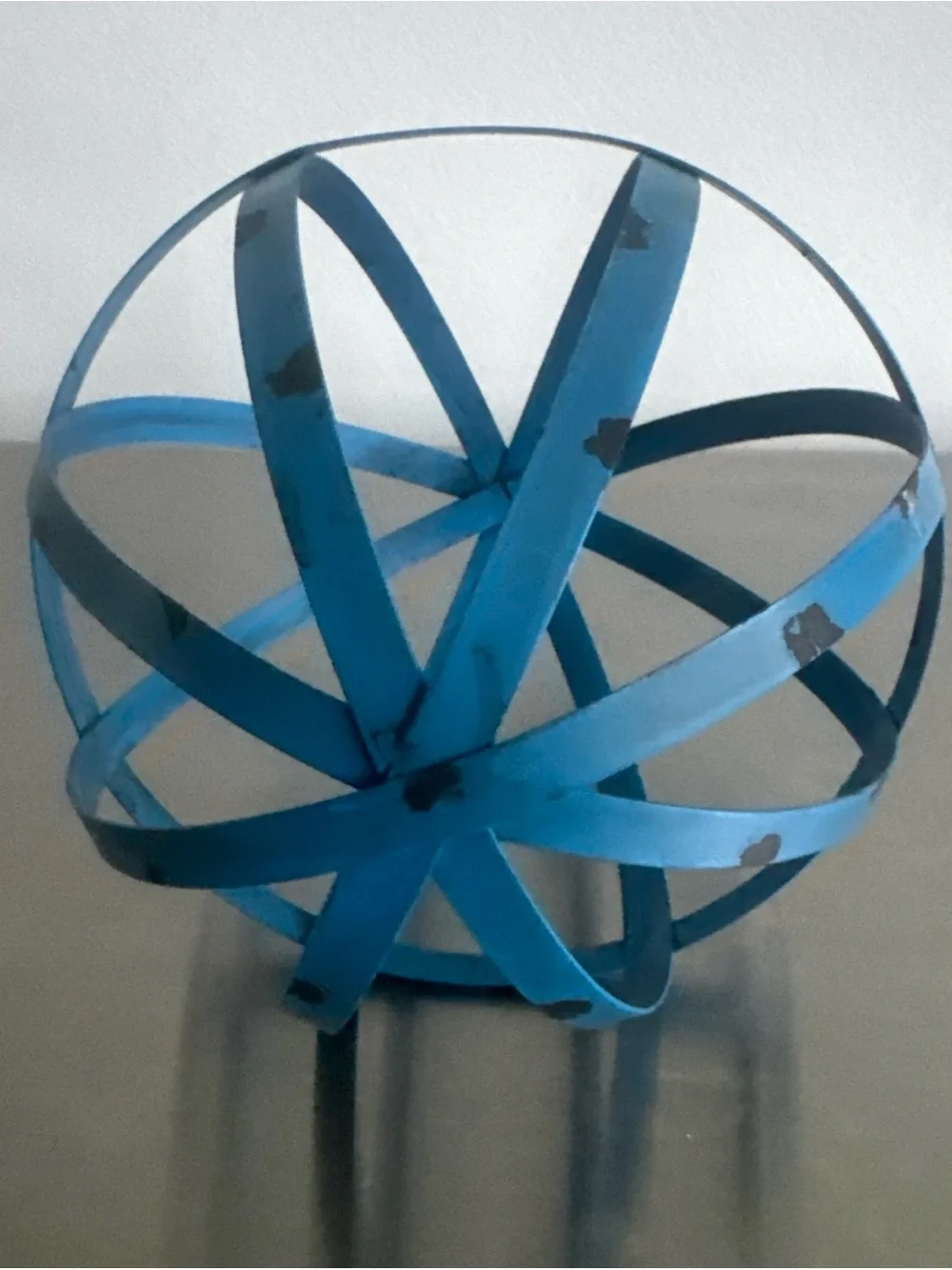 Distressed Metal Band Decorative Sphere